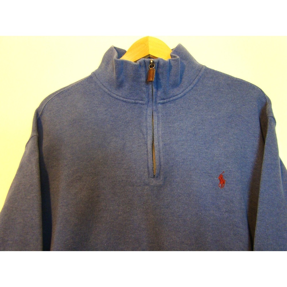 Ralph Lauren Polo Mens Blue Quarter Zip Sweater Size XXL  D112 - Picture 4 of 8